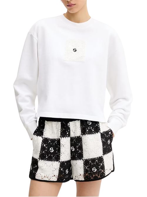 Felpa donna bianca in cotone Karl Lagerfeld jeans | A2W20018100